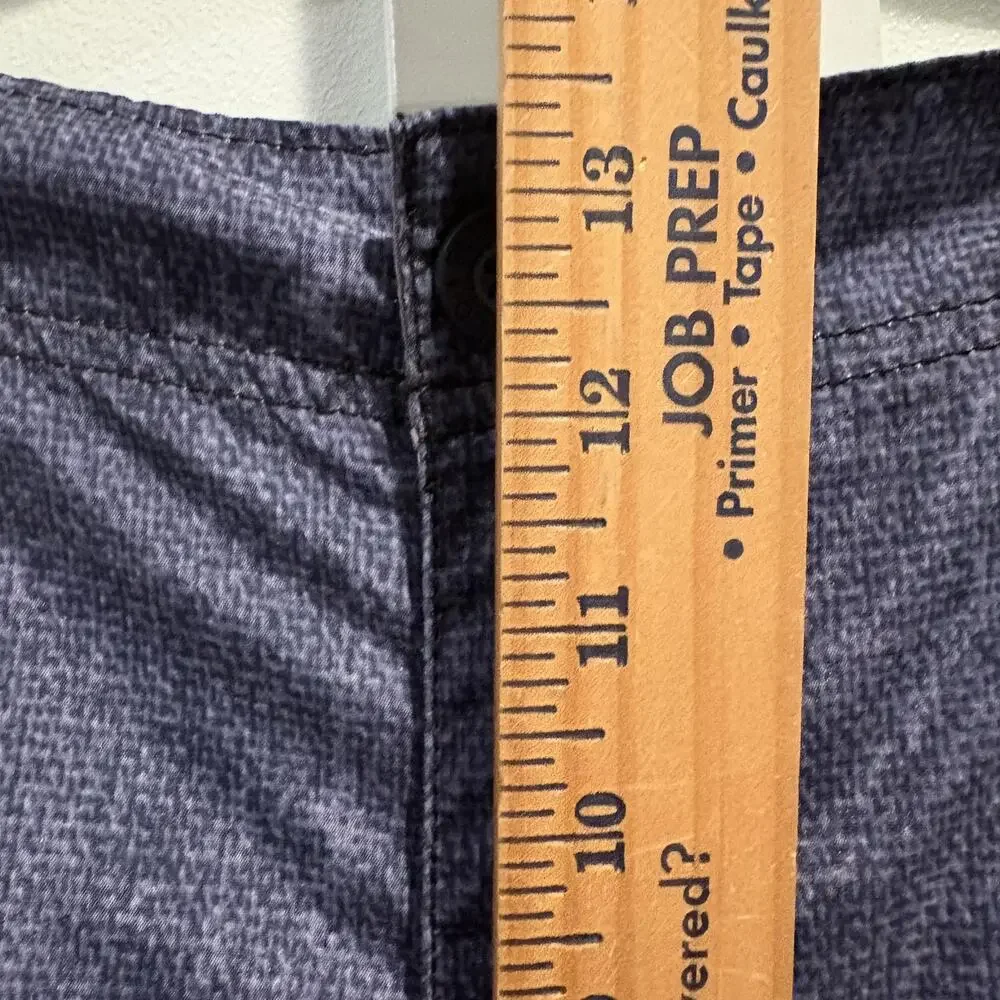 Plugg Cargo Swim Shorts Mens 44 Blue Gray Flat Front Polyester Pockets Casual